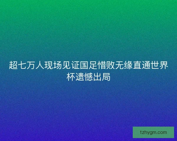 超七万人现场见证国足惜败无缘直通世界杯遗憾出局